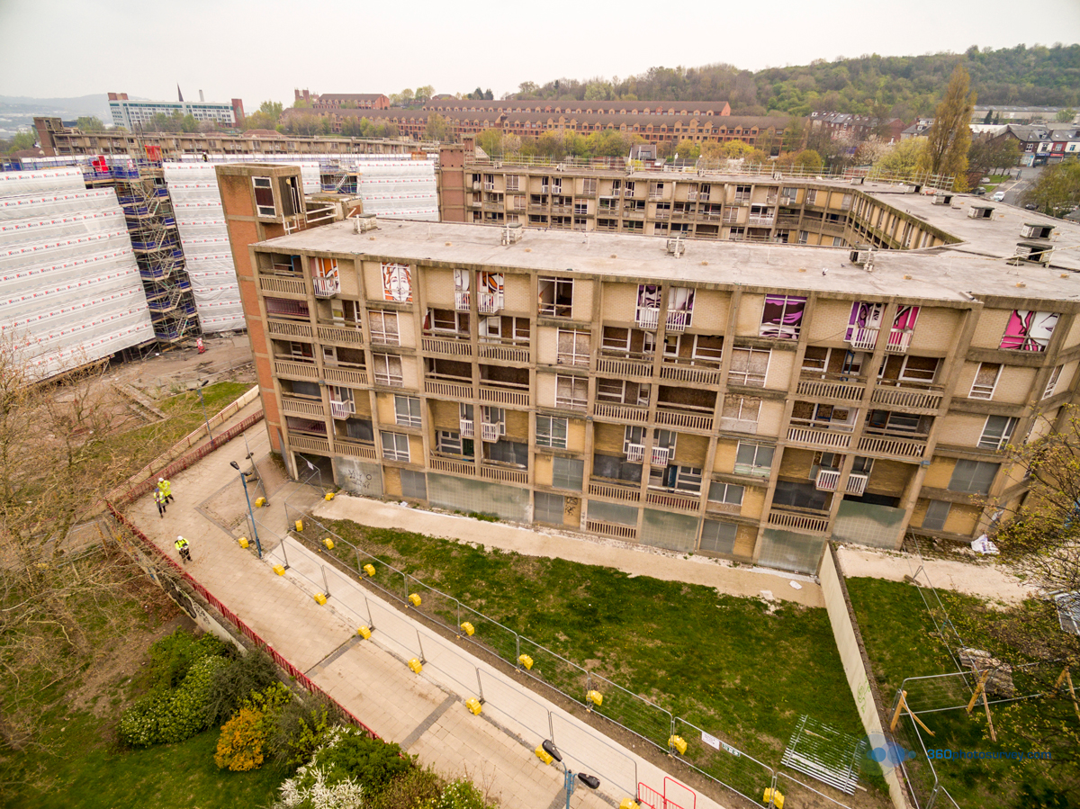 Safety first at Park Hill flats in Sheffield - temporary works installed by Davison Fencing